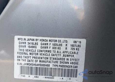 2017 Honda Fit Lx из США, поврежденный, VIN JHMGK5H54HS000488